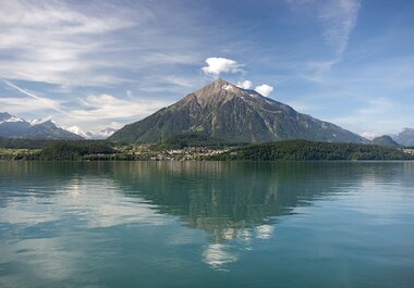 Nitrochemie Wimmis AG – Lake Thun with the village Niesen in the background